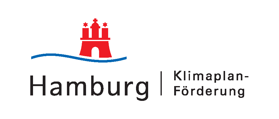 Hamburg Logo mit Hinweis zur Klimaplanförderung